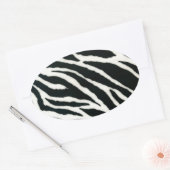 RAB Rockabilly Zebra Print Black & White Ovale Sticker (Envelop)