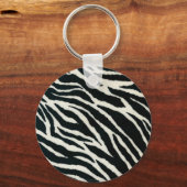 RAB Rockabilly Zebra Print Black & White Sleutelhanger (Voorkant)