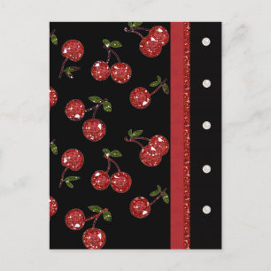 RAB Rockabilly Zeer Cherry Cherries Black Briefkaart