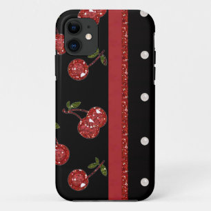 RAB Rockabilly Zeer Cherry Cherries Black iPhone 11 Hoesje