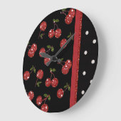 RAB Rockabilly Zeer Cherry Cherries Black Grote Klok (Hoek)