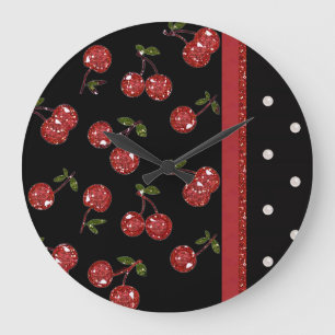 RAB Rockabilly Zeer Cherry Cherries Black Grote Klok