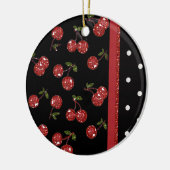 RAB Rockabilly Zeer Cherry Cherries Black Keramisch Ornament (Links)