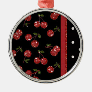 RAB Rockabilly Zeer Cherry Cherries Black Metalen Ornament