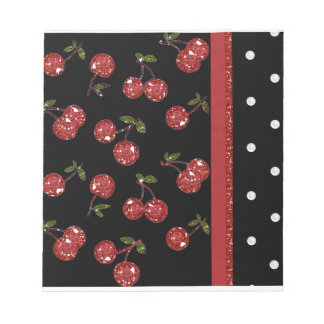 RAB Rockabilly Zeer Cherry Cherries Black Notitieblok