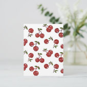 RAB Rockabilly Zeer Cherry Cherry Cherries op Whit Briefkaart (Staand voorkant)