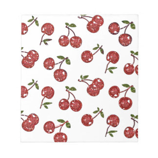 RAB Rockabilly Zeer Cherry Cherry Cherries op Whit Notitieblok