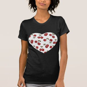 RAB Rockabilly Zeer Cherry Cherry Cherries op Whit T-shirt