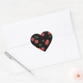 RAB Rockabilly Zeer Cherry Cherry Cherries op zwar Hart Sticker (Envelop)