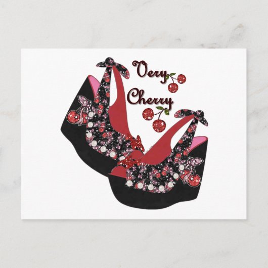 RAB Rockabilly Zeer Cherry Shoes Briefkaart (Voorkant)
