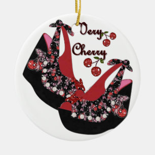 RAB Rockabilly Zeer Cherry Shoes Keramisch Ornament