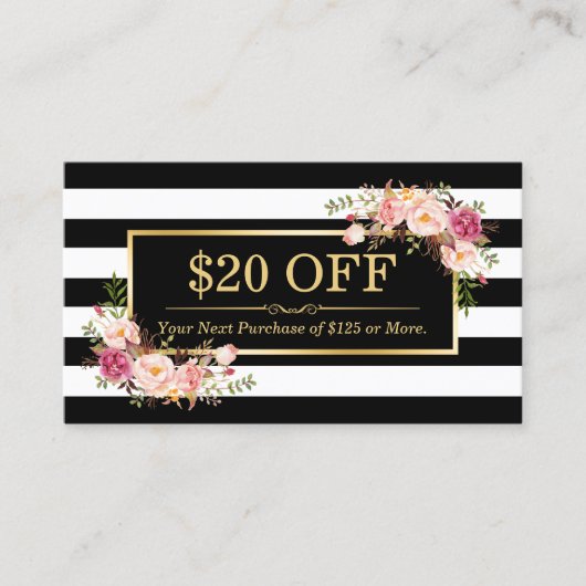 Rabais Coupon Classy Gold Floral Beauté Salon (Devant)