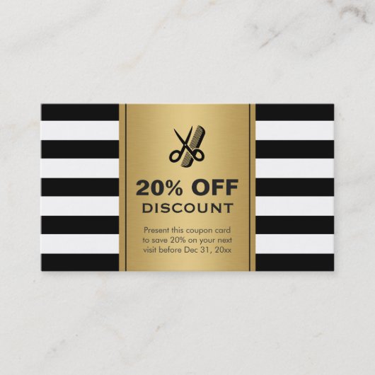 Rabais Coupon Coiffeur Salon Gold Black Ciseaux (Devant)