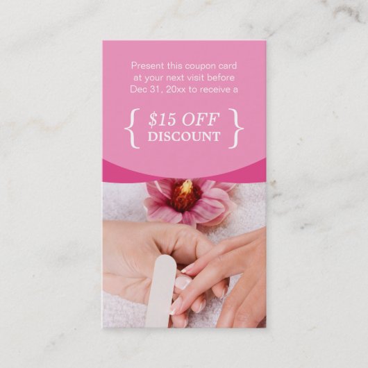 Rabais Coupon Élégant Beauté Rose Nail Salon SPA (Devant)