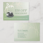 Rabais Coupon Loyauté ZEN Stones Massage Thérapie (Devant / Derrière)