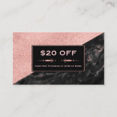 Rabais Coupon Rose Gold Marble Beauté Salon (Devant)