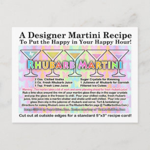 Rabarber Spring Martini Recept Kaart Briefkaart