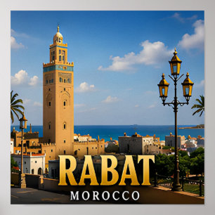 Rabat Hassan Toren en Atlantische Elegantie Poster
