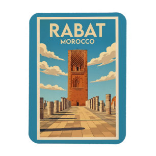 Rabat Marokko Illustratie Reis Kunst Vintage Magneet