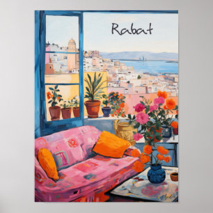 Rabat Marokko Reizen Stad Schilderen Esthetisch Poster