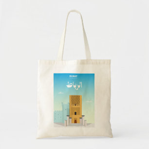 Rabat Stadsgezicht – Geïllustreerd Marokko Tote Bag