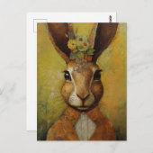Rabbit adorable dans une carte postale de costume (Devant / Derrière)