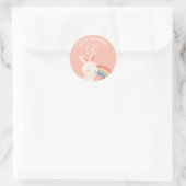 Rabbit · Alphabet Monogram Schattigee school kinde Ronde Sticker (Tas)