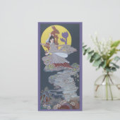 Rabbit and Moon Goddess Feestdagenkaart (Staand voorkant)