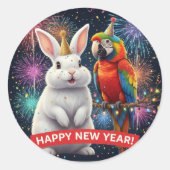 Rabbit and Parrot New Year Sticker (Devant)
