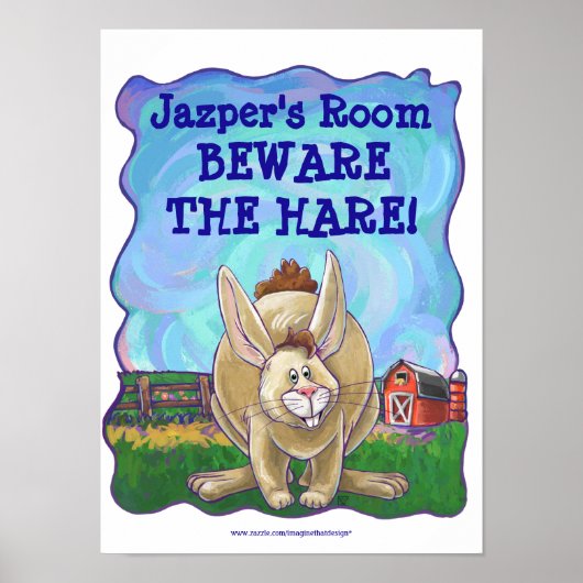 Rabbit Animal Parade Personalized Room Poster (Voorkant)