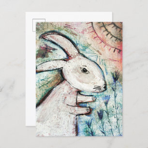 Rabbit art primitief briefkaart