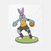 Rabbit as Basketball player with Basketball Fleece Deken (Voorkant)