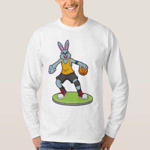 Rabbit as Basketball player with Basketball T-shirt