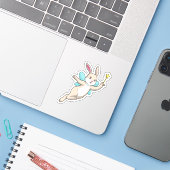 Rabbit as Fairy with Magic wand Sticker (Laptop met iPhone)
