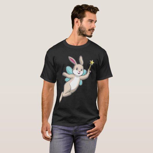 Rabbit as Fairy with Magic wand T-shirt (Voorkant volledig)