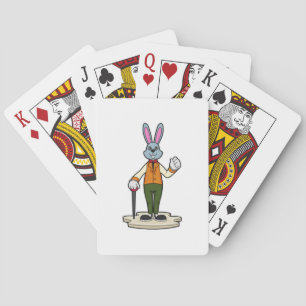 Rabbit as Gentleman with Cane Pokerkaarten