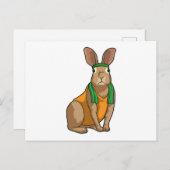 Rabbit as Runner with Towel Briefkaart (Voorkant / Achterkant)