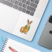 Rabbit as Runner with Towel Sticker (Laptop met iPhone)