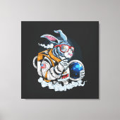 Rabbit Astronaut Status Stretted Canvas Print (Voorkant)