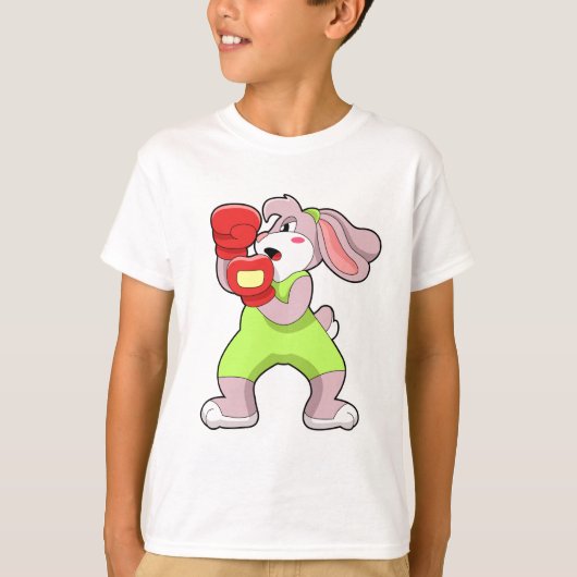 Rabbit at Boxing with Boxing gloves T-shirt (Voorkant)