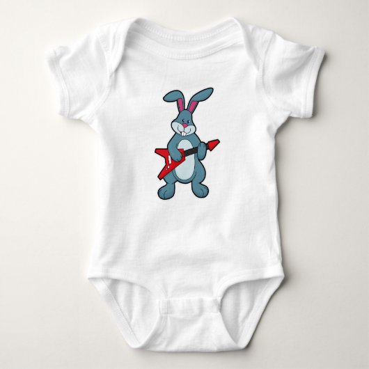 Rabbit at Music with Guitar Romper (Voorkant)