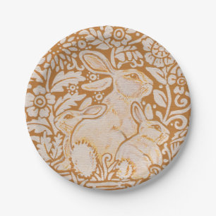 Rabbit Baby Bunnies Golden Yellow Woodland Art Papieren Bordje