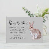 Rabbit Baby shower bedankje Bedankkaart (Staand voorkant)