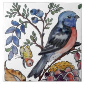 Rabbit Bird Jacobean Floral Tile Mural 8pc L Row 1 Tegeltje (Voorkant)