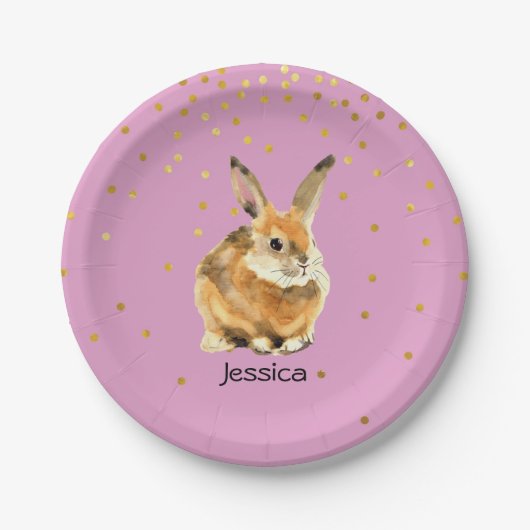 Rabbit Birthday Party Paper Bord (Voorkant)