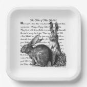  Rabbit Black en Cream Nursery Canvas afdrukken Papieren Bordje (Voorkant)
