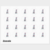 Rabbit Boxer Boxer Boxing-handschoenen Ronde Sticker (Vel)
