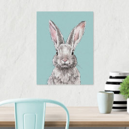 Rabbit Bunny Animal art Waterverf Cute Spring Poster