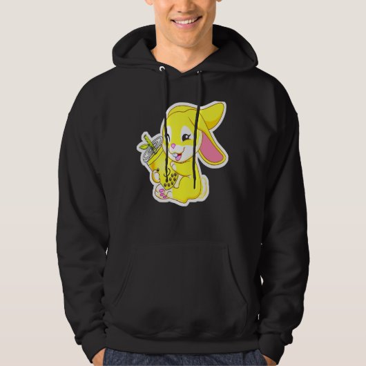 Rabbit Bunny Bae Bubble Boba Tea Chinese Pasen Hoodie (Voorkant)