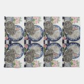 Rabbit Bunny Dedham Delft Farmhouse Rustic Cute Theedoek (Horizontaal)